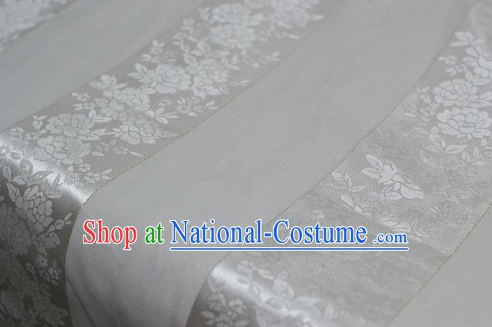 Asian Chinese Fabric Traditional Pattern Design White Brocade Fabric Chinese Costume Silk Fabric Material