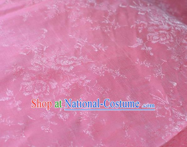 Asian Chinese Fabric Traditional Peony Pattern Design Pink Brocade Fabric Chinese Costume Silk Fabric Material