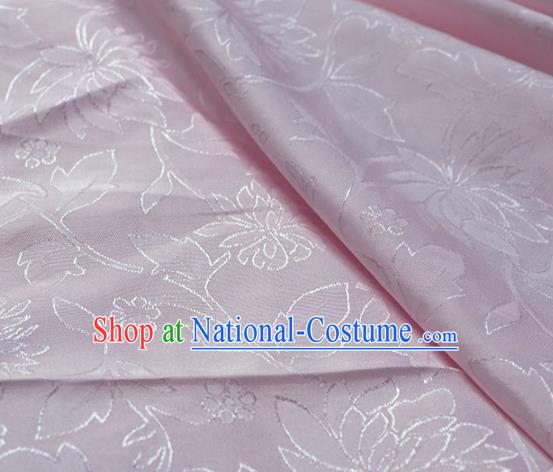 Asian Chinese Fabric Traditional Lotus Pattern Design Pink Brocade Fabric Chinese Costume Silk Fabric Material