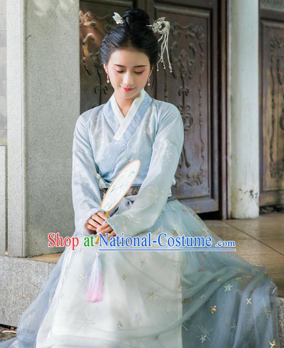 Traditional Chinese Ancient Las Meninas Hanfu Dress Song Dynasty Princess Embroidered Historical Costumes for Women