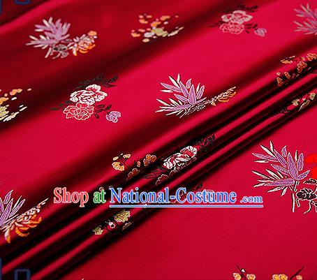 Chinese Traditional Flower Silk Fabric Brocade Embroidered Fabric Dress Material