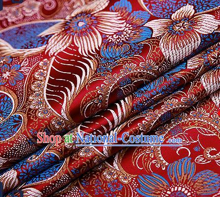 Chinese Traditional Flower Silk Fabric Brocade Embroidered Fabric Dress Material