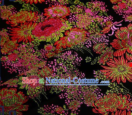 Chinese Traditional Flower Silk Fabric Brocade Embroidered Fabric Dress Material