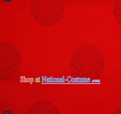 Traditional Chinese Brocade Drapery Classical Pattern Design Red Satin Qipao Silk Fabric Material