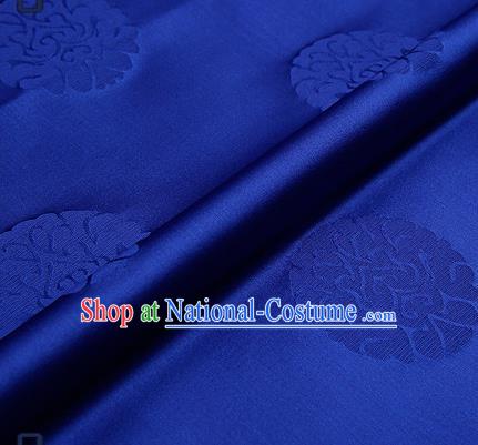 Traditional Chinese Brocade Drapery Classical Pattern Design Royalblue Satin Qipao Silk Fabric Material