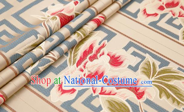 Chinese Traditional Flower Silk Fabric Brocade Embroidered Fabric Dress Material