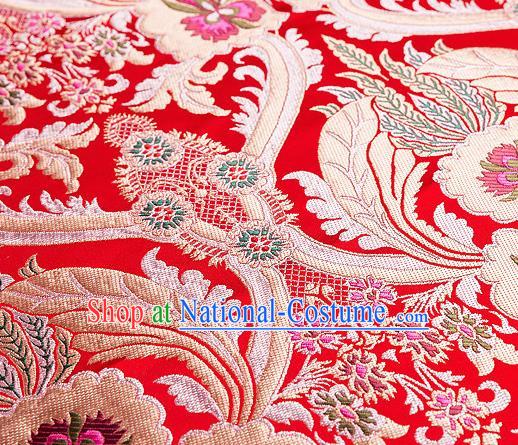 Chinese Traditional Flower Silk Fabric Brocade Embroidered Fabric Dress Material