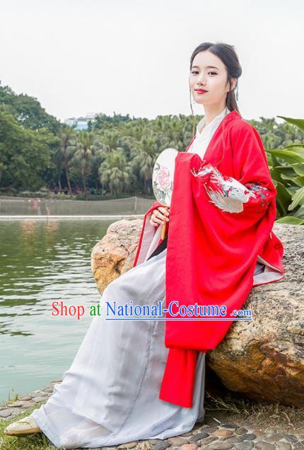 Chinese Ancient Palace Lady Hanfu Han Dynasty Imperial Concubine Queen Embroidered Historical Costumes