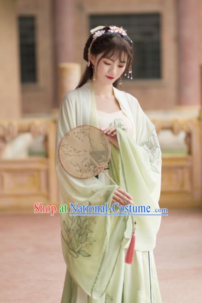 Chinese Ancient Peri Hanfu Dress Tang Dynasty Princess Embroidered Costumes for Rich Women