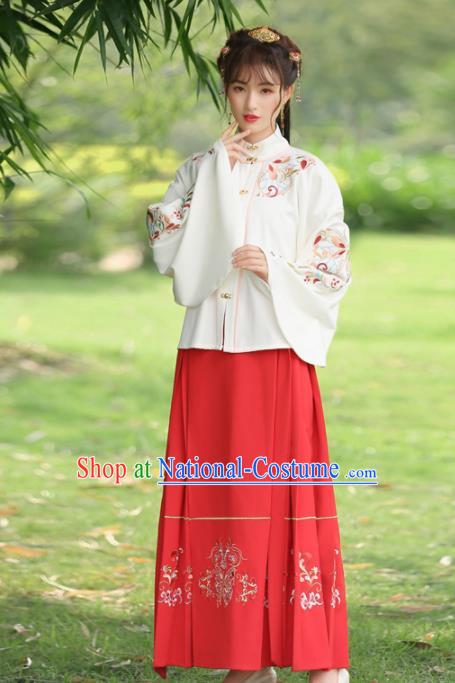 Chinese Ancient Hanfu Dress Ming Dynasty Princess Embroidered Costumes for Rich Women