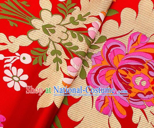 Chinese Traditional Flower Silk Fabric Brocade Embroidered Fabric Dress Material