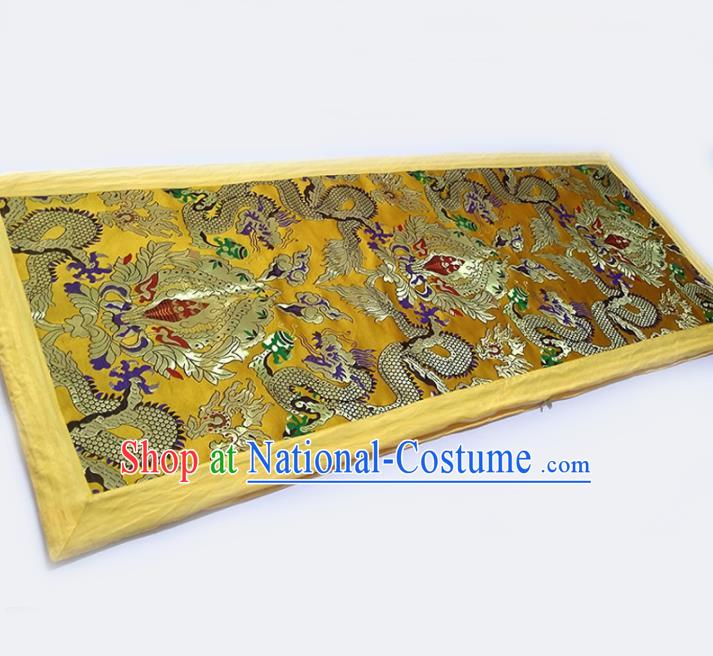 Asian Chinese Traditional Fabric Quilt Brocade Silk Material Classical Dragons Pattern Design Satin Drapery