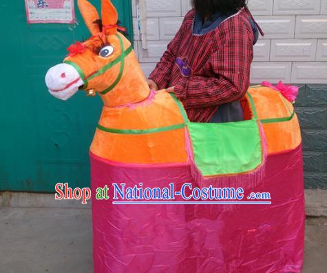 Chinese Traditional Folk Dance Yanko Dance Props Orange Donkey Land Boat