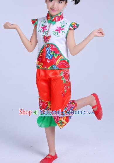 Chinese Traditional Classical Dance Costumes Folk Dance Yanko Dance Clothing for Kids