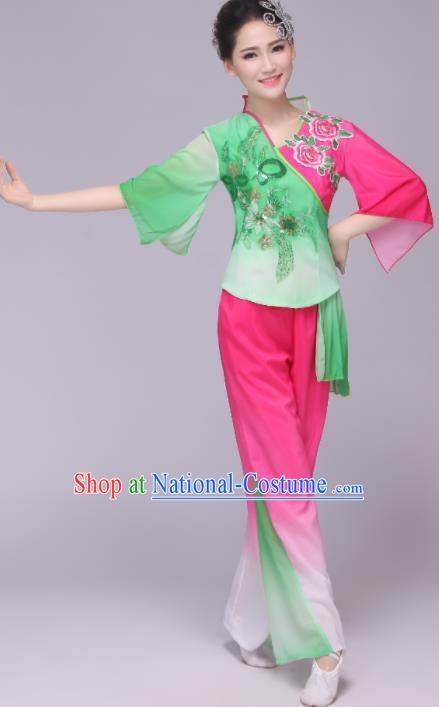 Chinese Traditional Classical Dance Costumes Folk Dance Yanko Fan Dance Clothing for Women