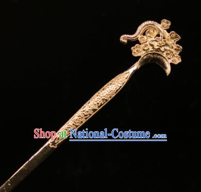 Chinese Traditional Handmade Hair Accessories Ancient Golden Carving Hairpins for Women