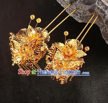 Chinese Traditional Handmade Hair Clips Hair Accessories Ancient Bride Hairpins for Women