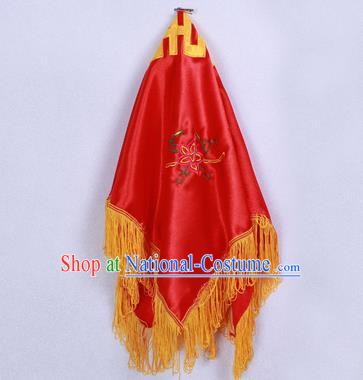 Chinese Traditional Handmade Red Bridal Veil Hair Accessories Ancient Embroidered Head Cover for Women