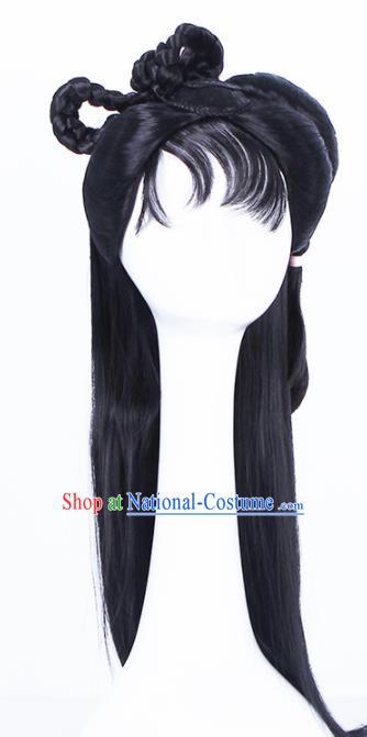 Traditional Chinese Handmade Hair Accessories Wigs Sheath Ancient Palace Princess Chignon for Women