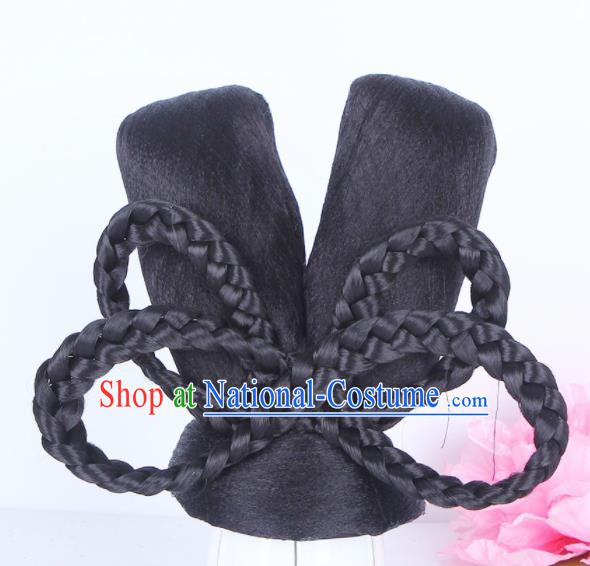 Traditional Chinese Palace Lady Handmade Wigs Sheath Hair Accessories Ancient Peri Chignon for Women