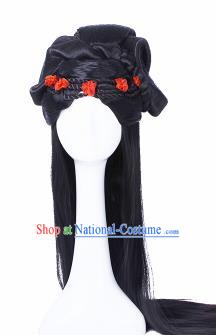 Traditional Chinese Tang Dynasty Princess Wigs Sheath Hair Accessories Ancient Handmade Peri Chignon for Women