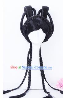 Traditional Chinese Drama Princess Wigs Sheath Ancient Peri Handmade Chignon Hair Accessories for Women