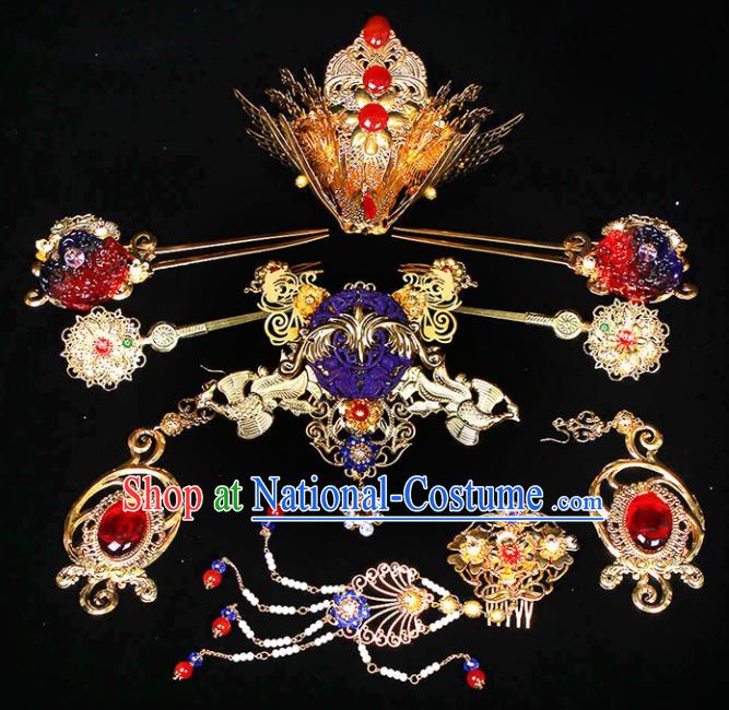 Chinese Traditional Handmade Imperial Consort Phoenix Hairpins Ancient Empress Headwear for Women