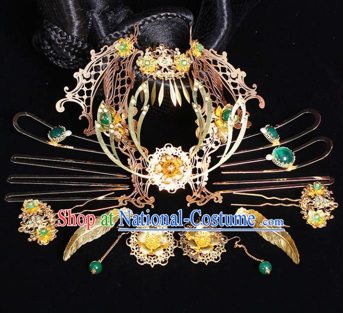 Chinese Traditional Handmade Han Dynasty Imperial Consort Hairpins Ancient Empress Headwear for Women