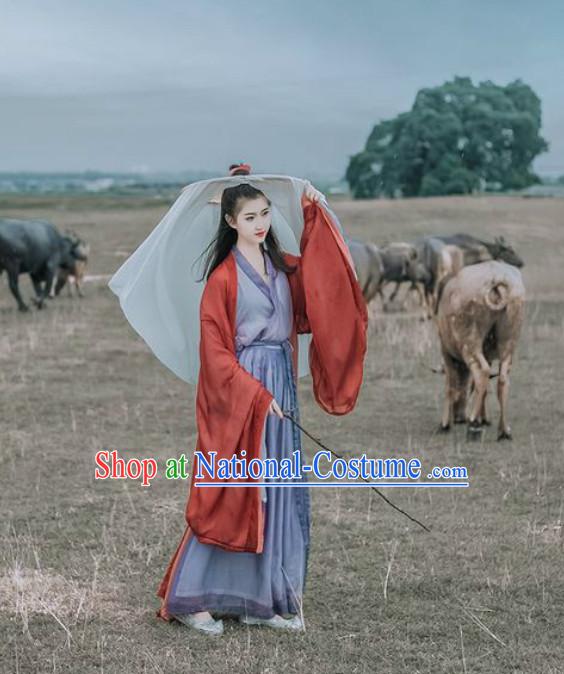 Traditional Ancient Chinese Swordswoman Costume Han Zhuang Hanfu Clothing