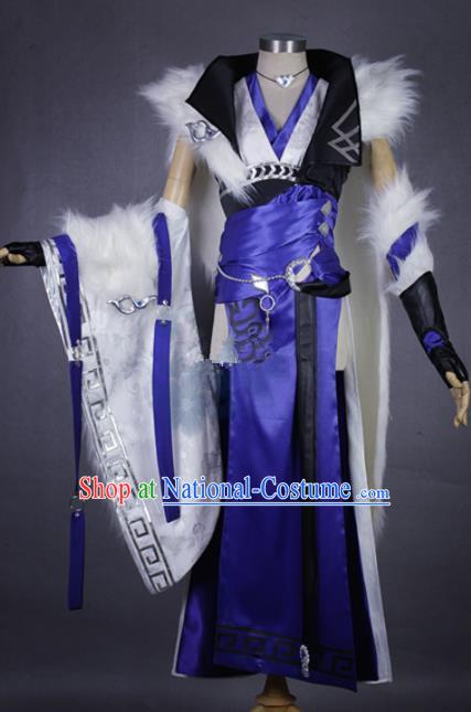 Asian Chinese Cosplay Blades Costumes Ancient Swordswoman Dress Clothing for Women