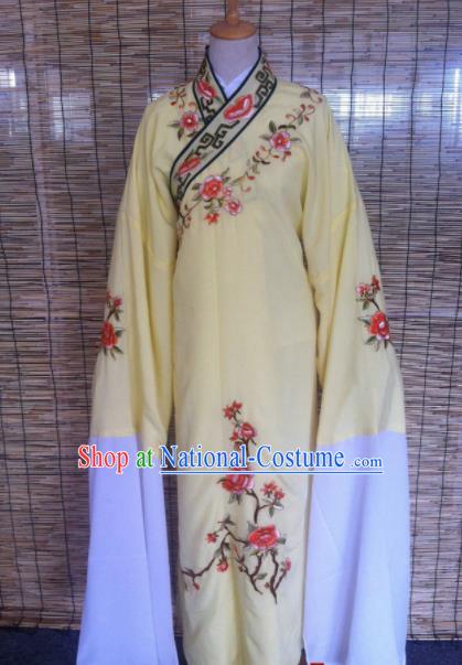 Chinese Traditional Peking Opera Niche Costume Ancient Scholar Yellow Robe for Adults