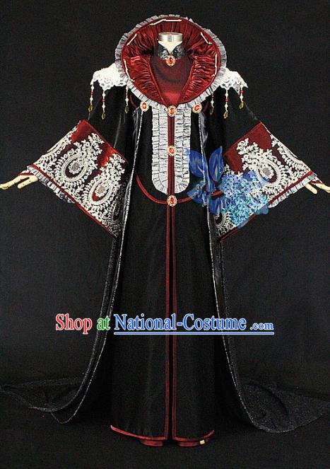 Asian Chinese Cosplay Swordsman Costumes Ancient Royal Highness Clothing for Men