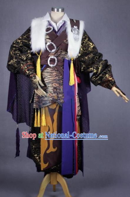 Asian Chinese Cosplay Blade Swordsman Costumes Ancient Royal Highness Clothing for Men