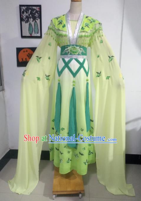 Chinese Traditional Peking Opera Costumes Ancient Nobility Lady Light Green Dress for Adults