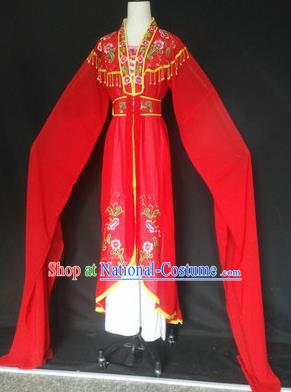 Chinese Traditional Peking Opera Costumes Ancient Court Maid Red Dress for Adults