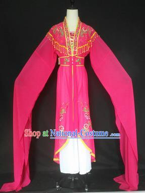 Chinese Traditional Peking Opera Costumes Ancient Court Maid Rosy Dress for Adults