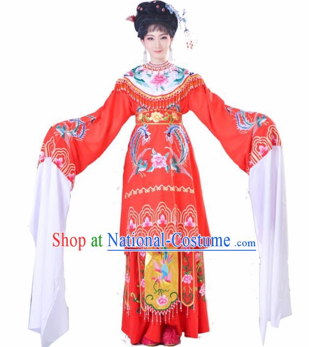 Chinese Traditional Peking Opera Queen Costumes Ancient Empress Red Dress for Adults