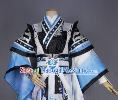 Asian Chinese Cosplay Taoist Priest Swordsman Costumes Ancient Royal Highness Clothing for Men