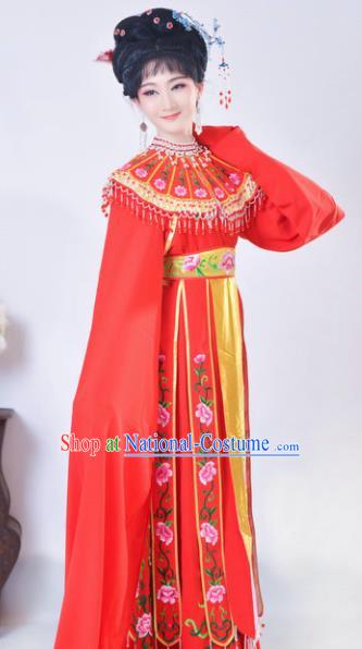 Chinese Traditional Peking Opera Queen Red Costumes Ancient Empress Dress for Adults