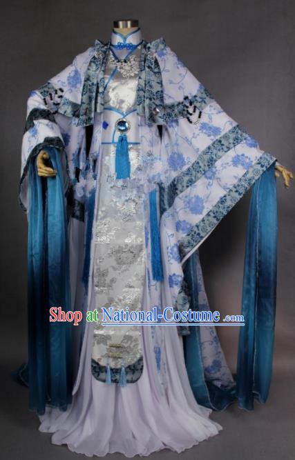 Asian Chinese Cosplay Princess Costumes Ancient Swordswoman Dress Clothing for Women