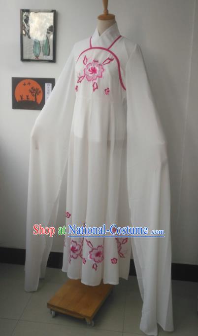 Chinese Traditional Peking Opera Princess Costumes Ancient Fairy Embroidered Rosy Flowers Dress for Adults