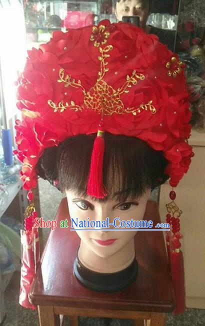 Chinese Traditional Peking Opera Diva Hair Accessories Ancient Bride Headwear for Adults