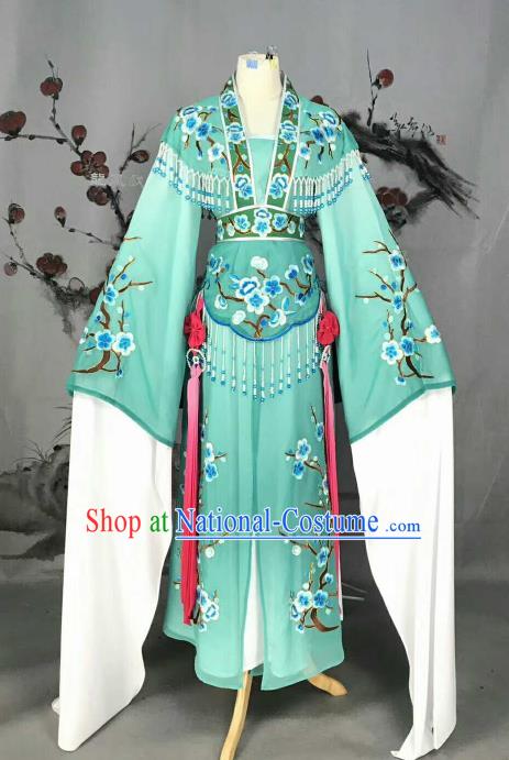 Chinese Traditional Peking Opera Actress Costumes Ancient Princess Green Dress for Adults