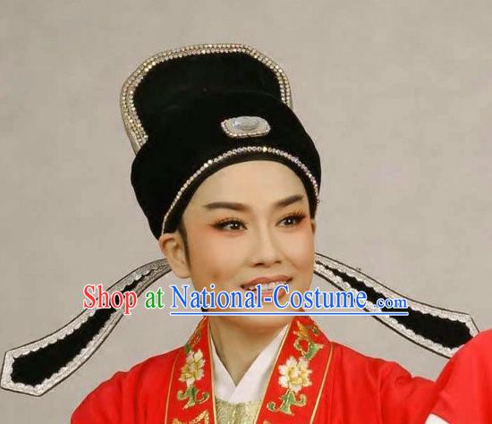 Chinese Traditional Peking Opera Number One Scholar Hat Ancient Bridegroom Headwear for Adults