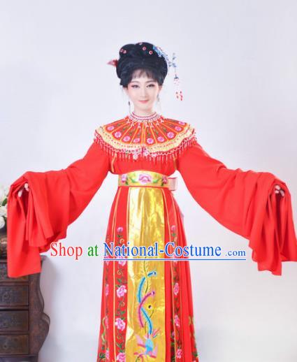 Chinese Traditional Peking Opera Actress Costumes Ancient Imperial Concubine Red Dress for Adults