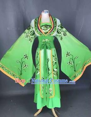 Chinese Traditional Peking Opera Actress Costumes Ancient Palace Princess Green Dress for Adults