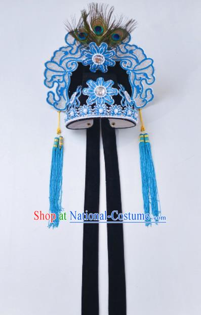 Chinese Traditional Peking Opera Niche Scholar Black Hat Headwear for Adults