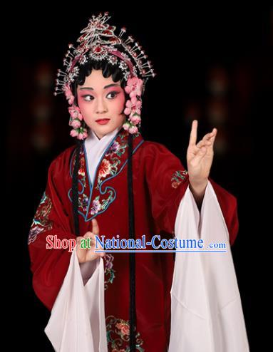 Chinese Traditional Peking Opera Pantaloon Costumes Ancient Dowager Countess Dress for Kids