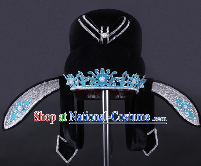 Chinese Traditional Peking Opera Niche Black Hat Ancient Gifted Scholar Headwear for Adults