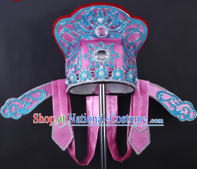 Chinese Traditional Peking Opera Niche Pink Hat Ancient Gifted Scholar Headwear for Adults